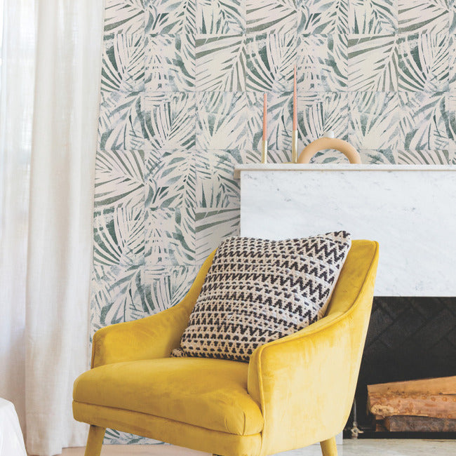 Mr. Kate Cubism Palm Peel & Stick Wallpaper Peel and Stick Wallpaper RoomMates   