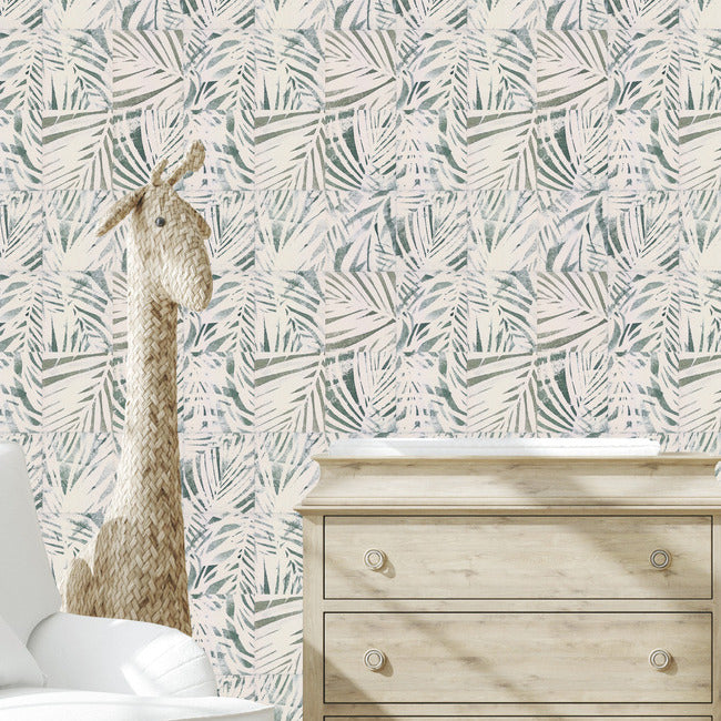 Mr. Kate Cubism Palm Peel & Stick Wallpaper Peel and Stick Wallpaper RoomMates   