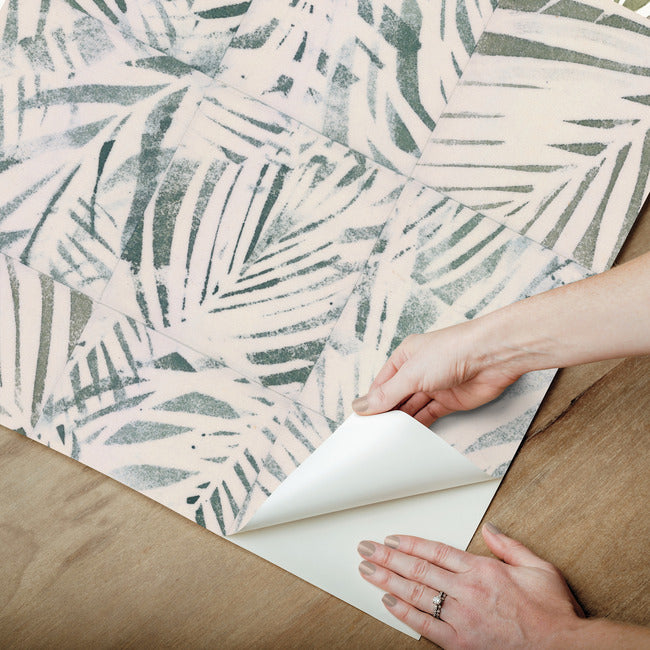 Mr. Kate Cubism Palm Peel & Stick Wallpaper Peel and Stick Wallpaper RoomMates   