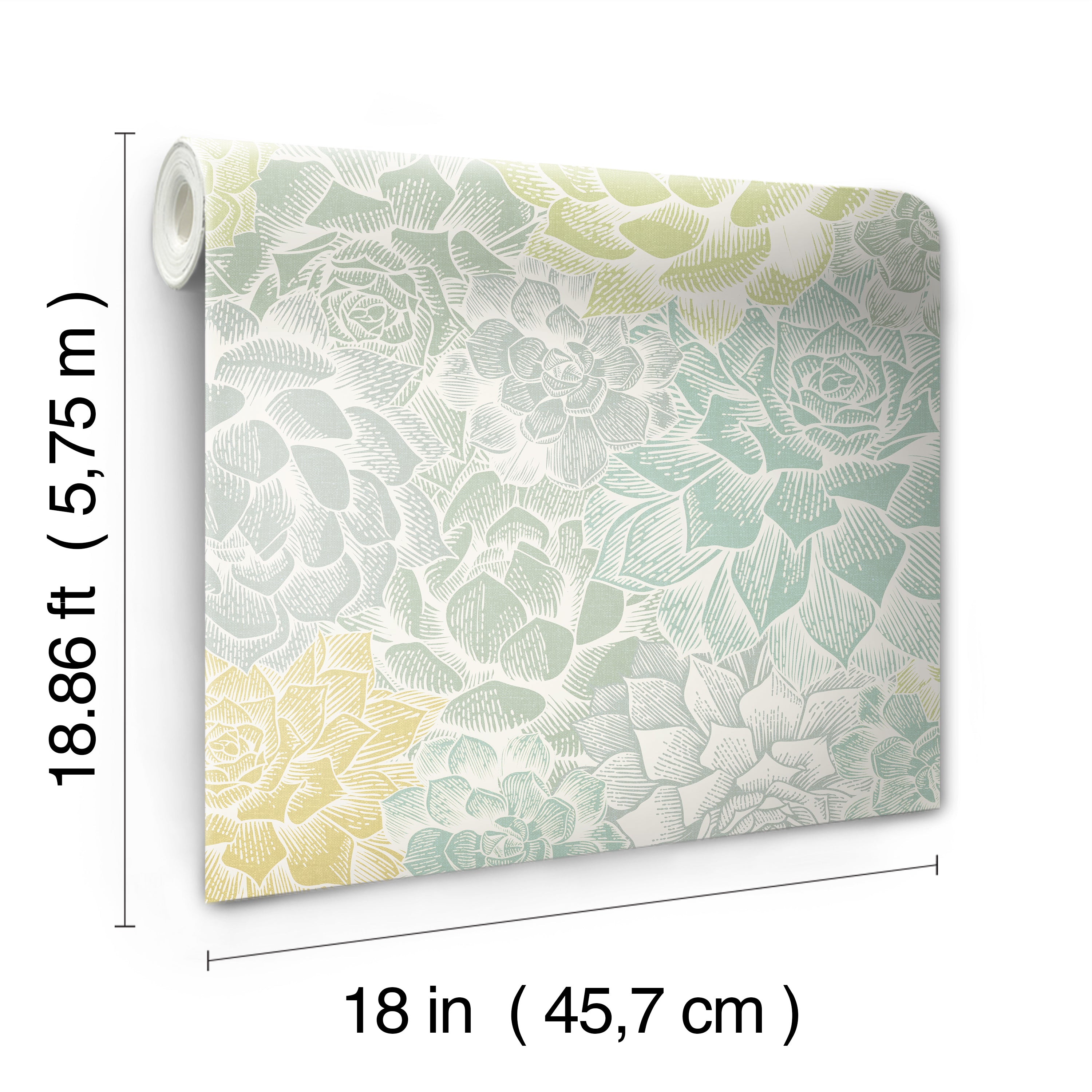 Mr. Kate Succulent Plant Peel & Stick Wallpaper Peel and Stick Wallpaper RoomMates   