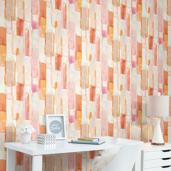 Mr. Kate Watercolor Glass Peel & Stick Wallpaper Peel and Stick Wallpaper RoomMates   