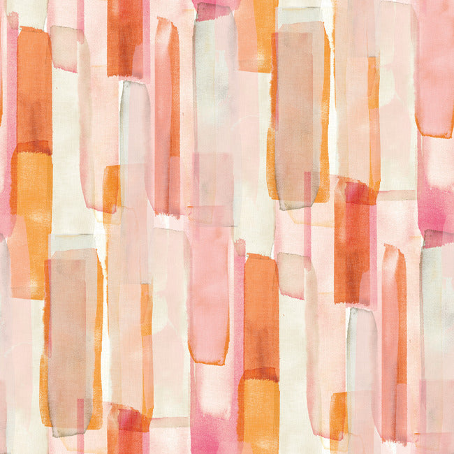Mr. Kate Watercolor Glass Peel & Stick Wallpaper Peel and Stick Wallpaper RoomMates Roll Pink 