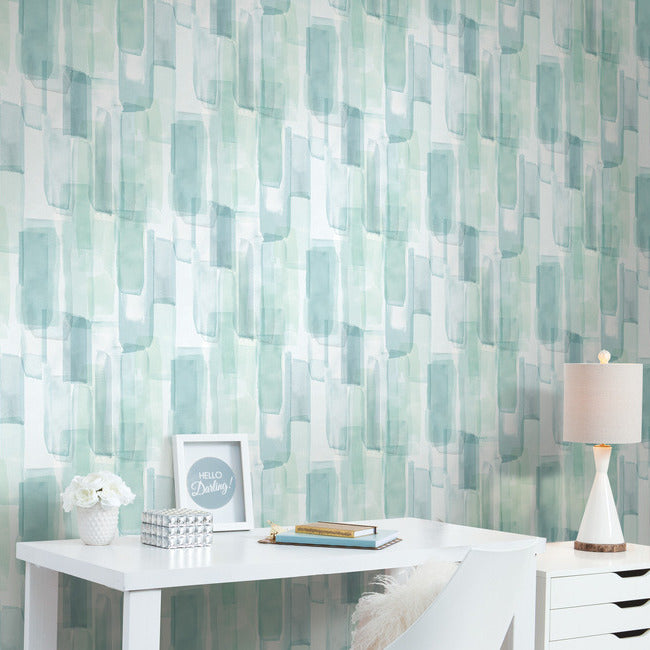 Mr. Kate Watercolor Glass Peel & Stick Wallpaper Peel and Stick Wallpaper RoomMates   