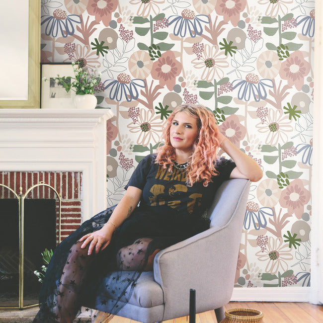 Mr. Kate Desert Floral Peel & Stick Wallpaper Peel and Stick Wallpaper RoomMates   