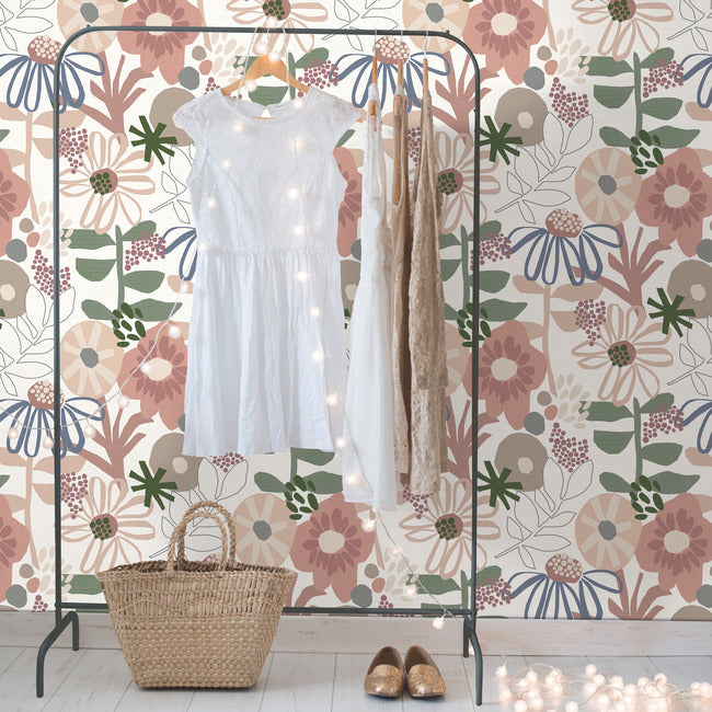 Mr. Kate Desert Floral Peel & Stick Wallpaper Peel and Stick Wallpaper RoomMates   