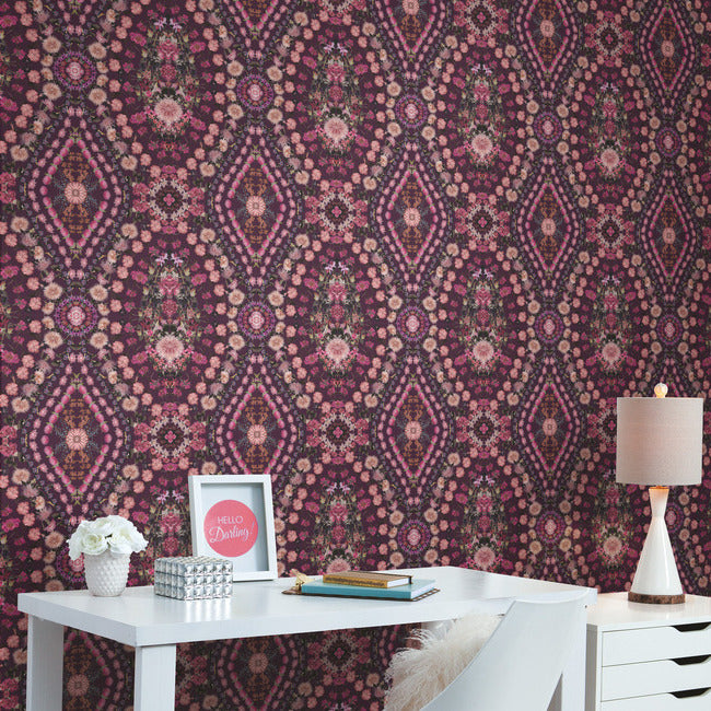 Mr. Kate Dried Flower Kaleidoscope Peel & Stick Wallpaper Peel and Stick Wallpaper RoomMates   