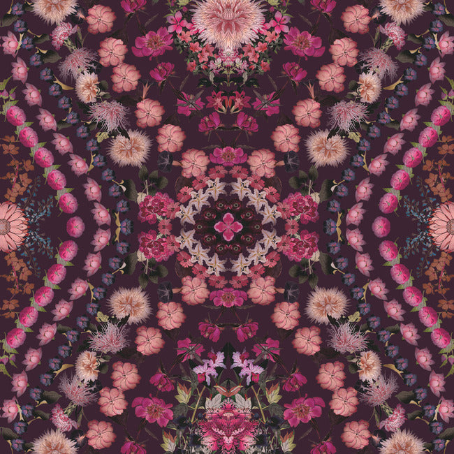 Mr. Kate Dried Flower Kaleidoscope Peel & Stick Wallpaper Peel and Stick Wallpaper RoomMates Roll Pink 