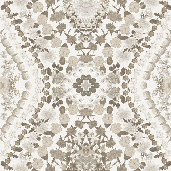 Mr. Kate Dried Flower Kaleidoscope Peel & Stick Wallpaper Peel and Stick Wallpaper RoomMates Roll Taupe 