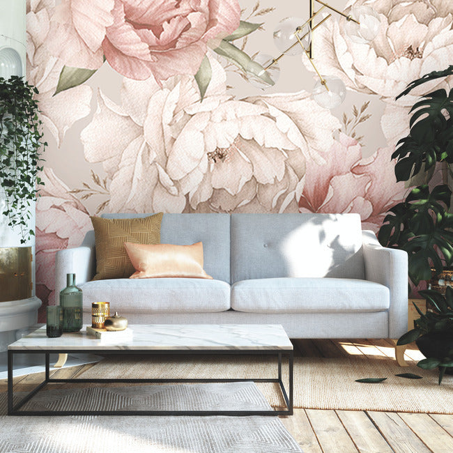 Mr. Kate Watercolor Floral Peel & Stick Wallpaper Mural Wall Murals RoomMates   