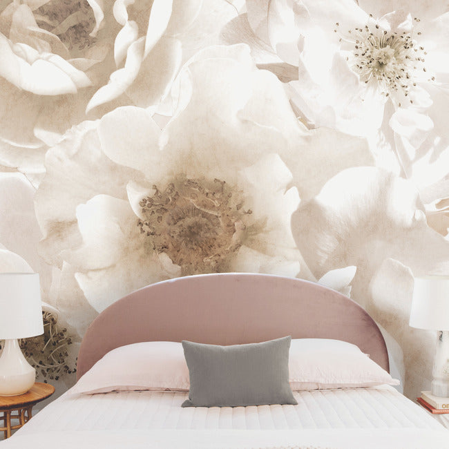 Mr. Kate  Creamy Floral Peel & Stick Wallpaper Mural Wall Murals RoomMates   