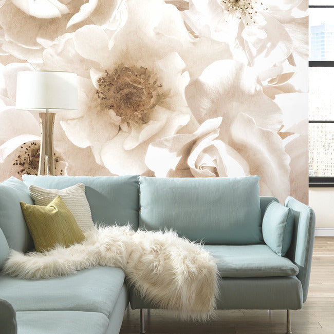 Mr. Kate  Creamy Floral Peel & Stick Wallpaper Mural Wall Murals RoomMates   