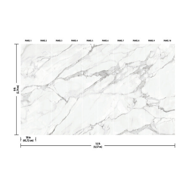 Mr. Kate Marble Peel & Stick Wallpaper Mural Wall Murals RoomMates   