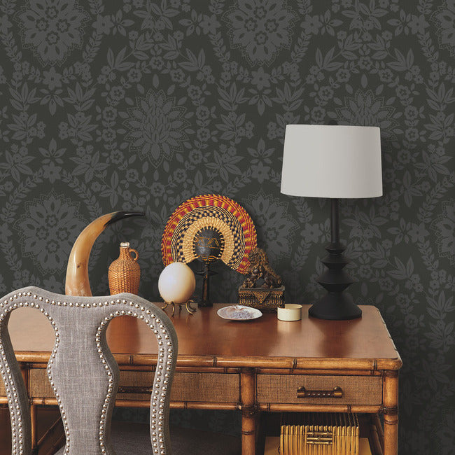 Boho Baroque Damask Peel & Stick Wallpaper Peel and Stick Wallpaper RoomMates   