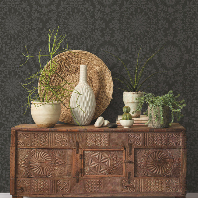 Boho Baroque Damask Peel & Stick Wallpaper Peel and Stick Wallpaper RoomMates   