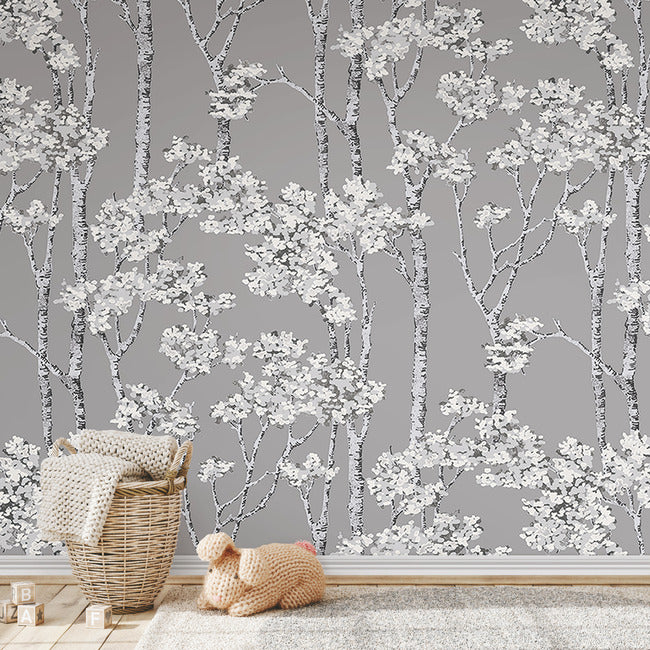 Birch Grove Peel & Stick Wallpaper Peel and Stick Wallpaper RoomMates   