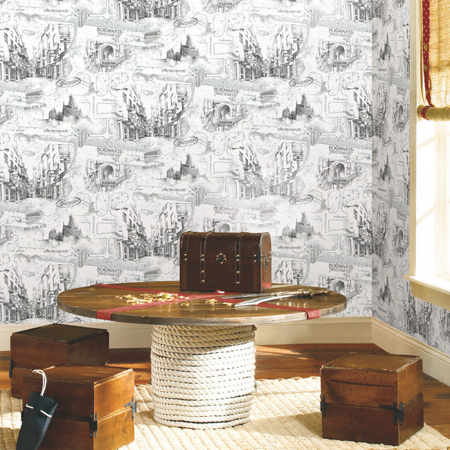 Harry Potter Map Peel and Stick Wallpaper Peel and Stick Wallpaper RoomMates   