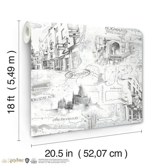 Harry Potter Map Peel and Stick Wallpaper Peel and Stick Wallpaper RoomMates   