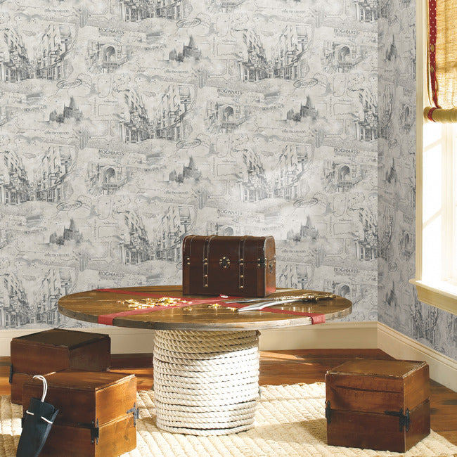 Harry Potter Map Peel and Stick Wallpaper Peel and Stick Wallpaper RoomMates   