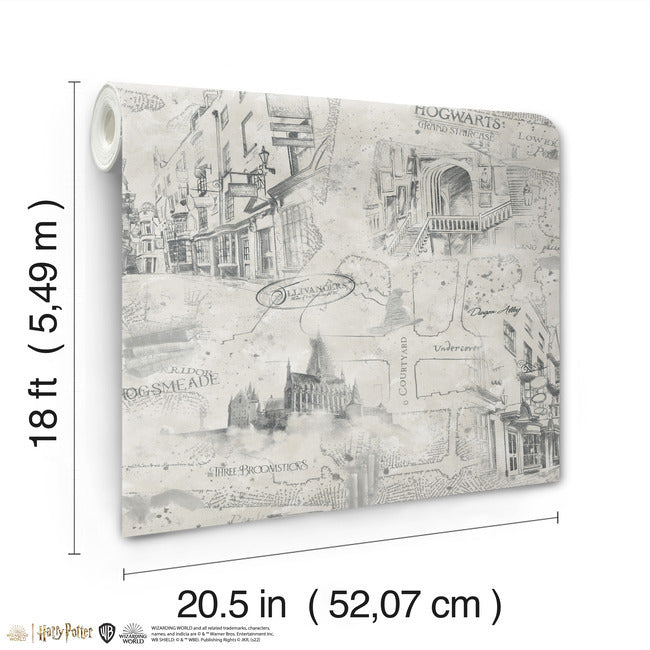 Harry Potter Map Peel and Stick Wallpaper Peel and Stick Wallpaper RoomMates   