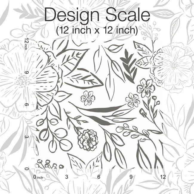 Beth Schneider Floral Sketch Peel & Stick Wallpaper Peel and Stick Wallpaper RoomMates   