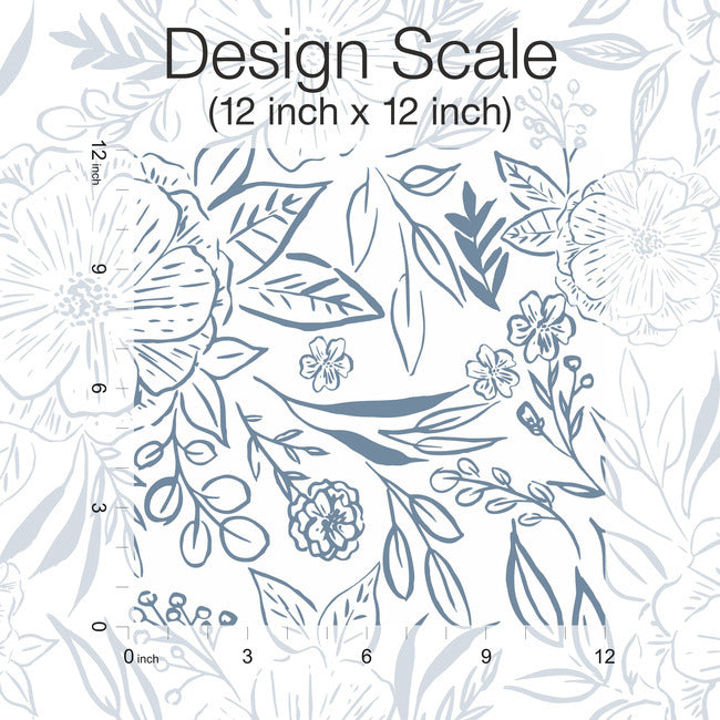 Beth Schneider Floral Sketch Peel & Stick Wallpaper Peel and Stick Wallpaper RoomMates   