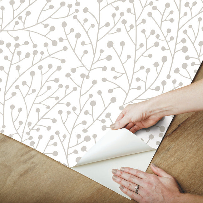 Cat Coquillette Berry Branches Peel & Stick Wallpaper Peel and Stick Wallpaper RoomMates   