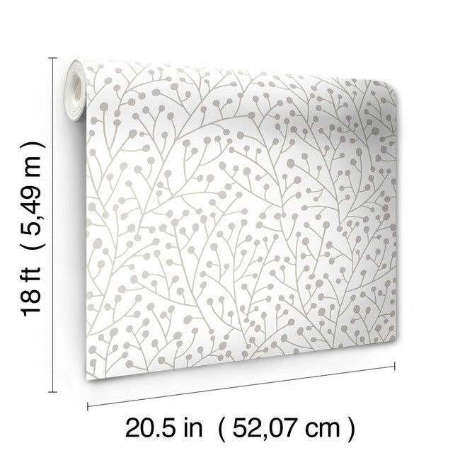 Cat Coquillette Berry Branches Peel & Stick Wallpaper Peel and Stick Wallpaper RoomMates   