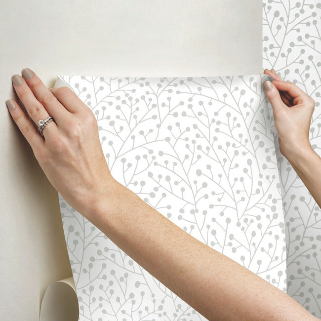 Cat Coquillette Berry Branches Peel & Stick Wallpaper Peel and Stick Wallpaper RoomMates   