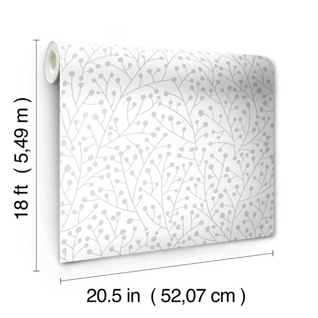 Cat Coquillette Berry Branches Peel & Stick Wallpaper Peel and Stick Wallpaper RoomMates   