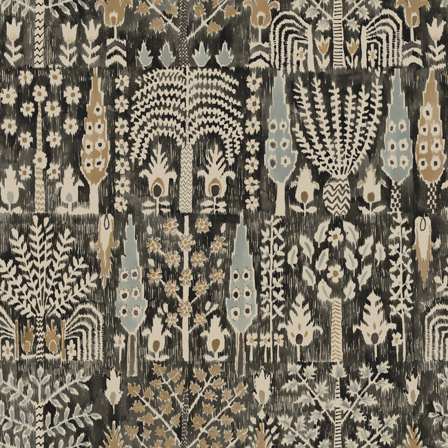 Persian Ikat Peel & Stick Wallpaper Peel and Stick Wallpaper RoomMates Roll Black 