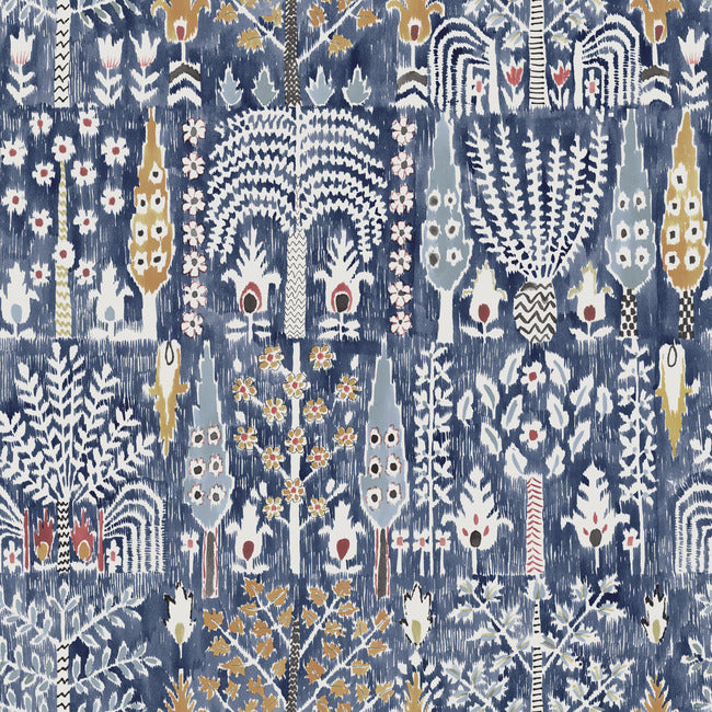Persian Ikat Peel & Stick Wallpaper Peel and Stick Wallpaper RoomMates Roll Blue 