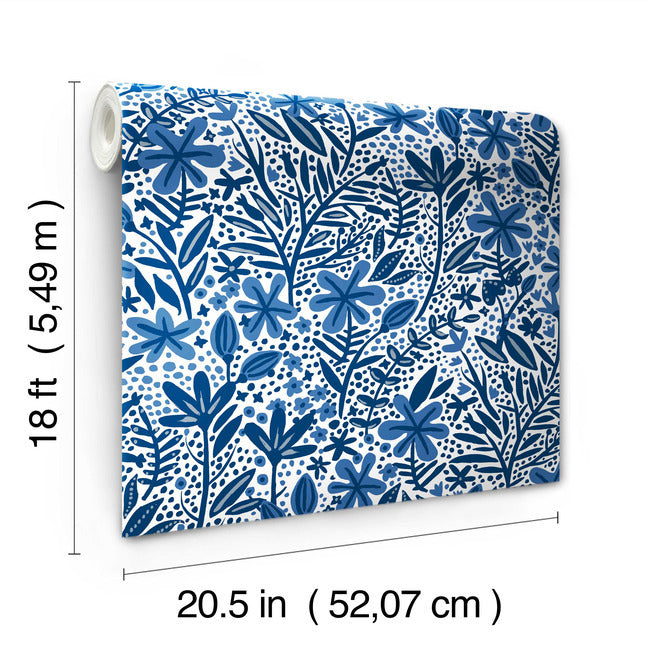 Cat Coquillette Porcelain Garden Peel & Stick Wallpaper Peel and Stick Wallpaper RoomMates   