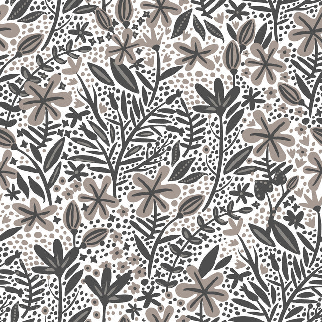 Cat Coquillette Porcelain Garden Peel & Stick Wallpaper Peel and Stick Wallpaper RoomMates Roll Grey 