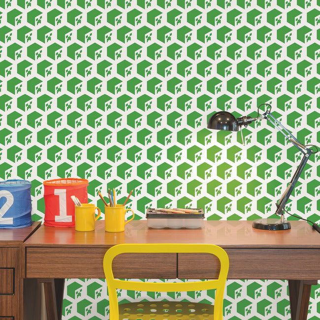 Minecraft Creeper Face Peel & Stick Wallpaper Peel and Stick Wallpaper RoomMates   