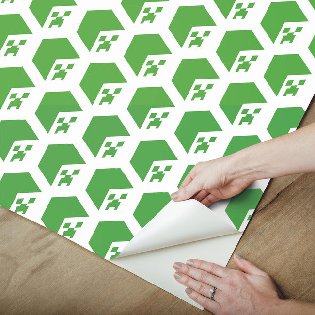 Minecraft Creeper Face Peel & Stick Wallpaper Peel and Stick Wallpaper RoomMates   