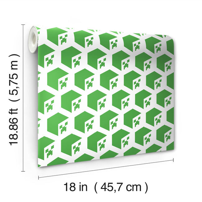 Minecraft Creeper Face Peel & Stick Wallpaper Peel and Stick Wallpaper RoomMates   