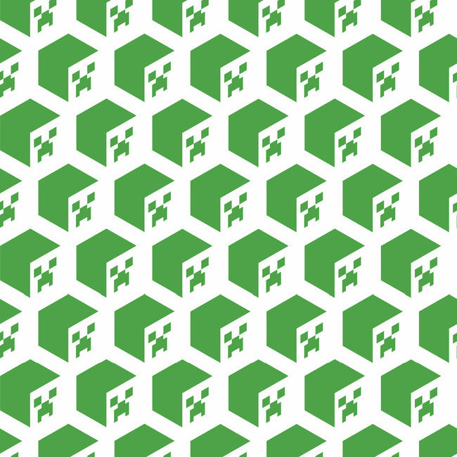 Minecraft Creeper Face Peel & Stick Wallpaper Peel and Stick Wallpaper RoomMates Roll Green 