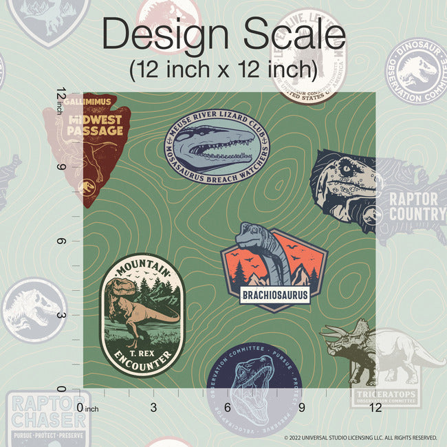 Jurassic World Badges Peel & Stick Wallpaper Peel and Stick Wallpaper RoomMates   