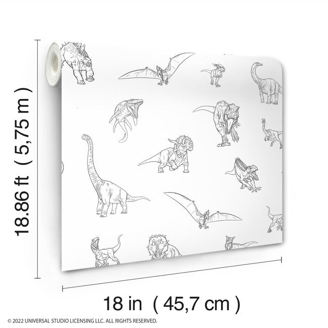 Jurassic World Dinosaurs Peel & Stick Wallpaper Peel and Stick Wallpaper RoomMates   