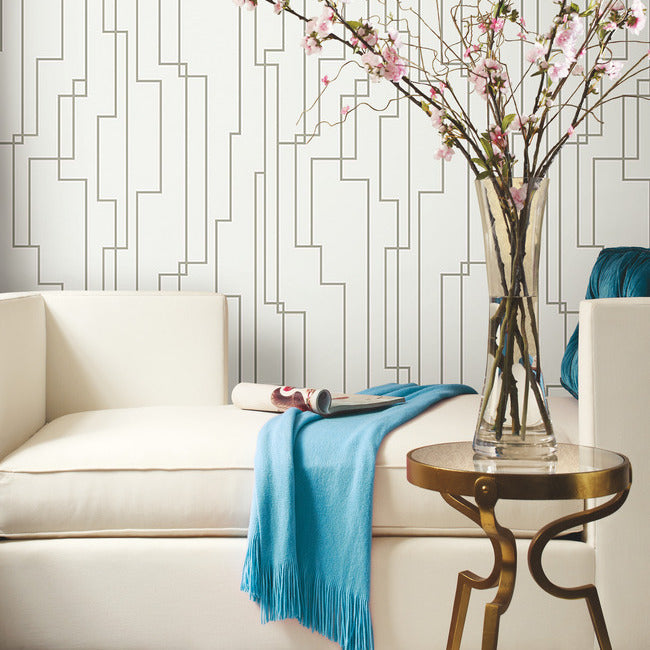 Geometric Circuits Peel & Stick Wallpaper Peel and Stick Wallpaper RoomMates   
