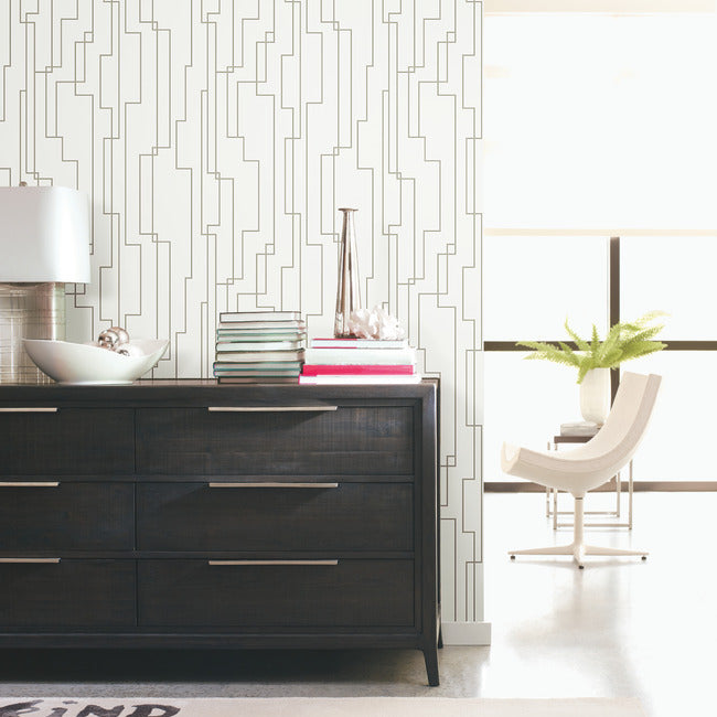 Geometric Circuits Peel & Stick Wallpaper Peel and Stick Wallpaper RoomMates   