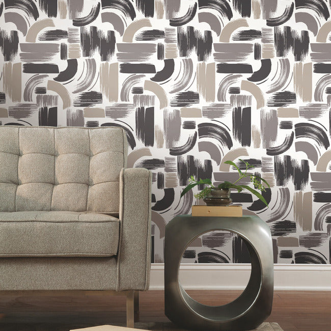 Modern Brushstrokes Peel & Stick Wallpaper Peel and Stick Wallpaper RoomMates   