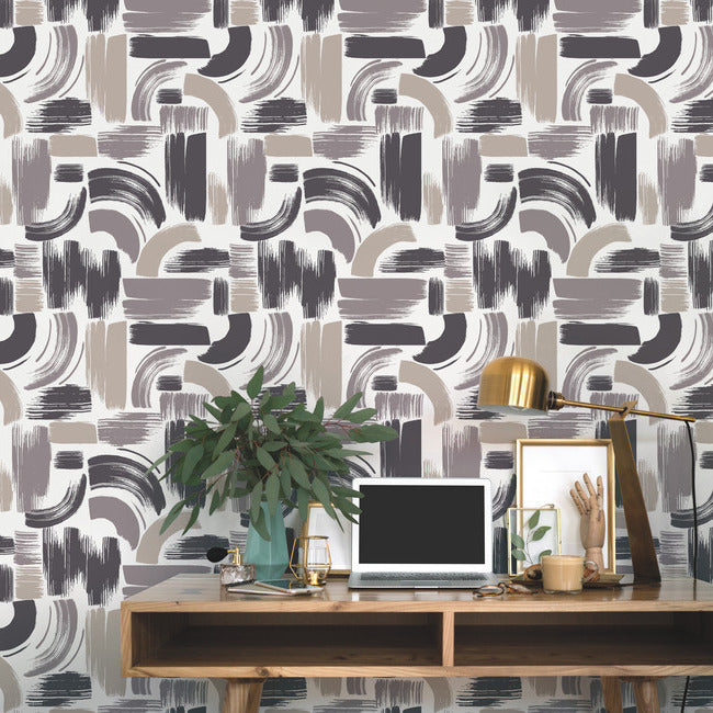 Modern Brushstrokes Peel & Stick Wallpaper Peel and Stick Wallpaper RoomMates   