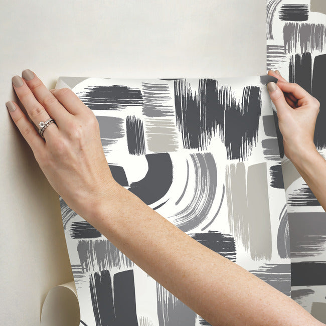 Modern Brushstrokes Peel & Stick Wallpaper Peel and Stick Wallpaper RoomMates   