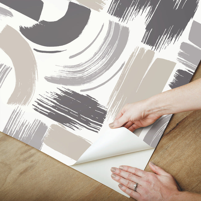 Modern Brushstrokes Peel & Stick Wallpaper Peel and Stick Wallpaper RoomMates   