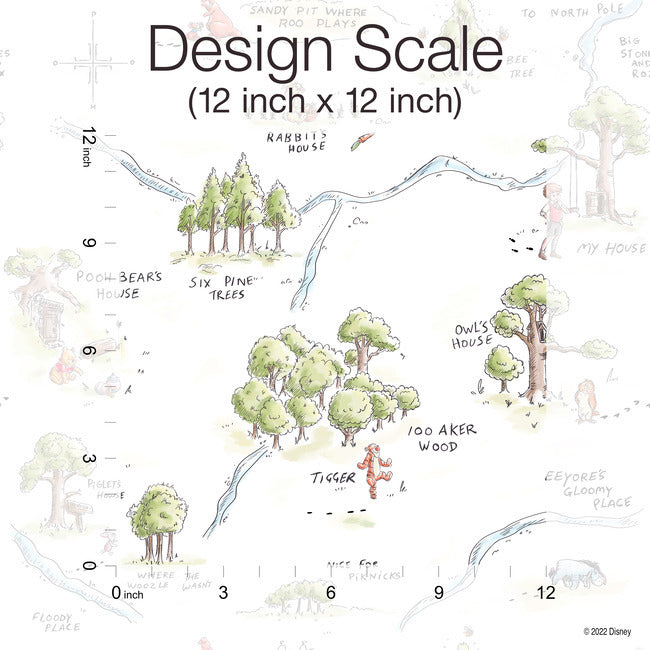 Winnie The Pooh 100 Acre Wood Map Peel And Stick Wallpaper Peel and Stick Wallpaper RoomMates   