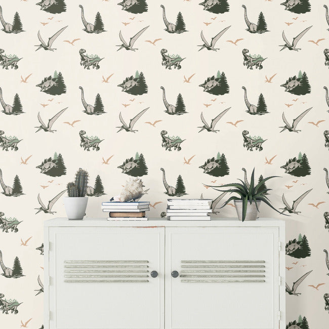 Jurassic World: Dominion Vintage Dinosaurs Peel And Stick Wallpaper Peel and Stick Wallpaper RoomMates   