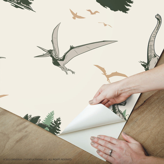 Jurassic World: Dominion Vintage Dinosaurs Peel And Stick Wallpaper Peel and Stick Wallpaper RoomMates   