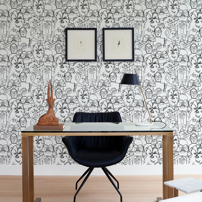 Star Wars Saga Line Sketches Peel And Stick Wallpaper Peel and Stick Wallpaper RoomMates   