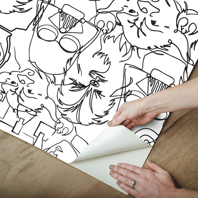 Star Wars Saga Line Sketches Peel And Stick Wallpaper Peel and Stick Wallpaper RoomMates   
